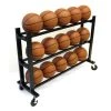 Basketball Ball Storage Cages And Racks Trigon Sports 15 Ball HD Ball Cart 3 Tier