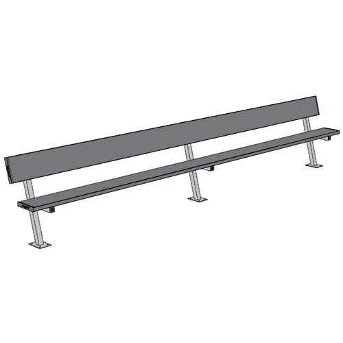 JayPro 15' Player Bench W/Seat Back (Surface Mount) 7 JayPro 15' Player Bench W/Seat Back (Surface Mount)