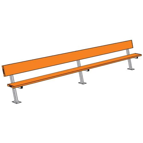 JayPro 15' Player Bench W/Seat Back (Surface Mount) 16 JayPro 15' Player Bench W/Seat Back (Surface Mount)