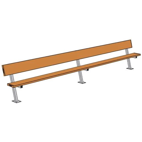 JayPro 15' Player Bench W/Seat Back (Surface Mount) 6 JayPro 15' Player Bench W/Seat Back (Surface Mount)