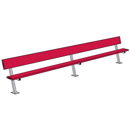 JayPro 15' Player Bench W/Seat Back (Surface Mount) 12 JayPro 15' Player Bench W/Seat Back (Surface Mount)