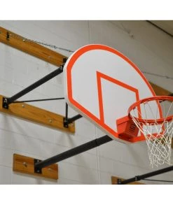 Gared Direct Mount Stationary Wall Mount Package With Steel Board, 9' - 12' Length Wall And Mount Basketball Goal System