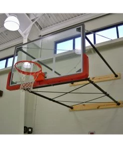 Wall And Mount Basketball Goal System Gared Corner Mount Stationary Wall Mount Package With Glass Board, 4' - 6' Length