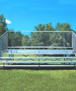 JayPro 5 Row 15'-27' Enclosed Aluminim Bleachers W/ Chain Link