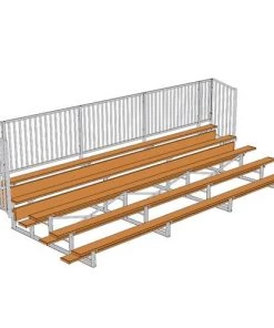 JayPro 5 Row 15' - 27' Enclosed Aluminum Bleacher W/ Guard Rail