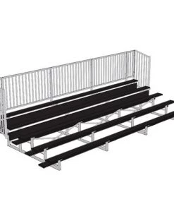 JayPro 5 Row 15' - 27' Enclosed Aluminum Bleacher W/ Guard Rail