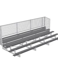 JayPro 5 Row 15' - 27' Enclosed Aluminum Bleacher W/ Guard Rail