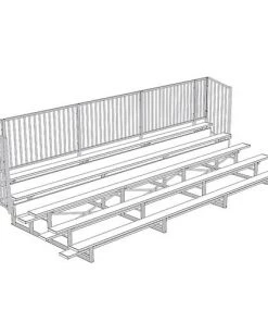 JayPro 5 Row 15' - 27' Enclosed Aluminum Bleacher W/ Guard Rail