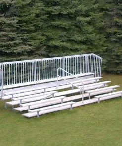 JayPro 5 Row 21' Enclosed Aluminum Bleacher W/ Guard Rail & Aisle Bleachers