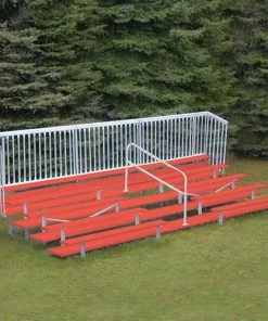 JayPro 5 Row 21' Enclosed Aluminum Bleacher W/ Guard Rail & Aisle Bleachers