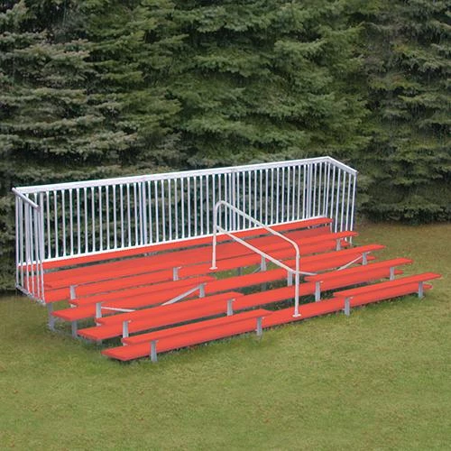 JayPro 5 Row 21' Enclosed Aluminum Bleacher W/ Guard Rail & Aisle Bleachers 4 JayPro 5 Row 21' Enclosed Aluminum Bleacher W/ Guard Rail & Aisle Bleachers