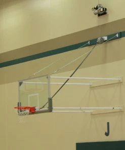 Gared Corner Mount Fold-Up Wall Mount Package With Glass Board, 4' - 6' Length Wall And Mount Basketball Goal System