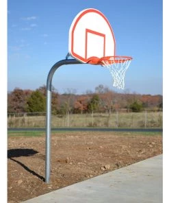 Fixed Height In-Ground Basketball Goal System Gared Standard Duty 4-1/2" O.D. Rear-Mount Gooseneck Basketball Package