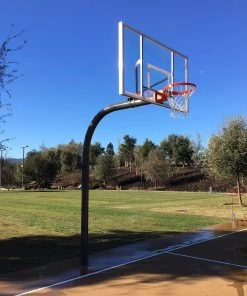 Fixed Height In-Ground Basketball Goal System Gared Heavy Duty 5-9/16" O.D. Gooseneck Basketball Package