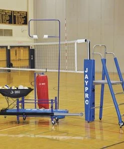 Jaypro 3" Featherlite Deluxe Indoor Volleyball Net Package Volleyball Competition Net Systems