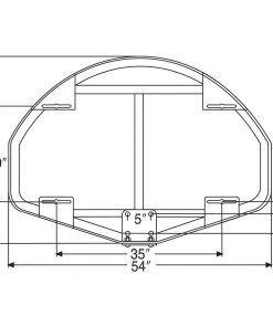 Bison 39″ X 54″ Extended Life Competition Fan-Shaped Glass Backboard BA44XL