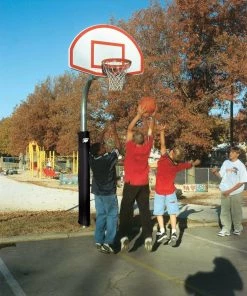 Bison Inc. Bison 4-1/2″ Heavy Duty 35-1/2” X 54″ Aluminum Fan Basketball Hoop Fixed Height In-Ground Basketball Goal System