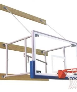 Bison Inc. Bison 4′-6′ Side Fold Competition Wall Mounted Basketball Hoop Wall And Mount Basketball Goal System