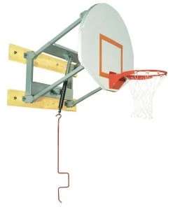 Bison Inc. Bison Fan Shaped Adjustable Steel Wall Mounted Basketball Hoop Wall And Mount Basketball Goal System