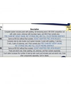 Bison Inc. CarbonLite Composite Volleyball Complete System Volleyball Competition Net Systems