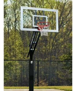Bison Inc. Bison Ultimate HangTime Clear 6″ Adjustable In-Ground Basketball Hoop