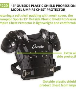 Champion Sports 13 Inch Outside Plastic Shield Pro Chest Protector Umpire Gear