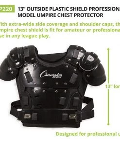 Champion Sports 13 Inch Outside Plastic Shield Pro Chest Protector Umpire Gear