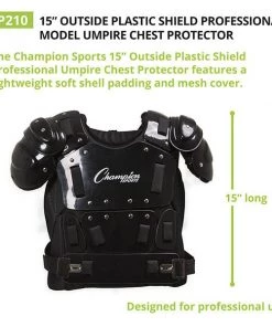 Umpire Gear Champion Sports 15 Inch Outside Plastic Shield Pro Chest Protector