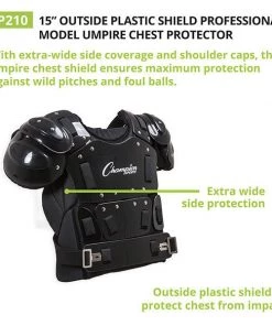 Umpire Gear Champion Sports 15 Inch Outside Plastic Shield Pro Chest Protector