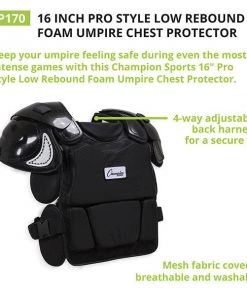 Champion Sports 16 Inch Pro Style Low Round Foam Chest Protector