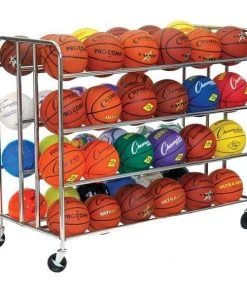Basketball Ball Storage Cages And Racks Champion Sports Deluxe Pro Ball Cart