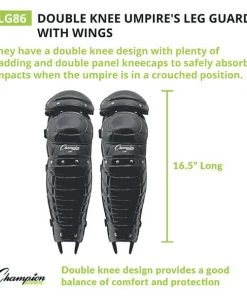 Champion Sports Double Knee Umpire Leg Guard With Wings Umpire Gear