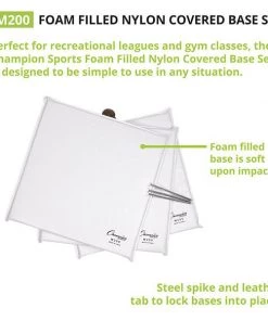 Bases & Plates Champion Sports Foam Filled Quilted Cover Base Set - 14" X 14" X 1"