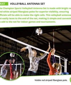 Volleyball Net Antennas & Sideline Markers Champion Sports Volleyball Antenna Set
