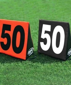 Fisher Football Triangular Sideline Markers White Numbers On Black Set Chain Sets & Down Markers