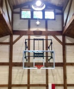 Wall And Mount Basketball Goal System Gared Corner Mount Stationary Wall Mount Basketball Backstop, 9' - 12' Length