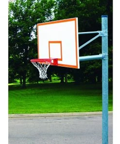 Fixed Height In-Ground Basketball Goal System Gared Heavy Duty 5-9/16" O.D. Straight Post Marked Steel Backboard Basketball Package