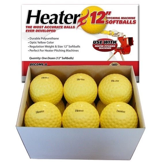 Heater Sports Heater 12 Inch Dimpled Pitching Machine Softballs PMB39 Pitching Machine Balls 3 Heater Sports Heater 12 Inch Dimpled Pitching Machine Softballs PMB39 Pitching Machine Balls