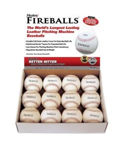 Heater Sports Fireball Leather Pitching Machine Baseballs (12 Balls) PMBL44_TOP_GRAIN