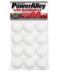 Pitching Machine Balls Heater Sports PowerAlley 60 MPH White Lite Pitching Machine Baseballs