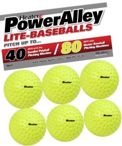Heater Sports PowerAlley 80 MPH Green Lite Pitching Machine Baseballs Pitching Machine Balls
