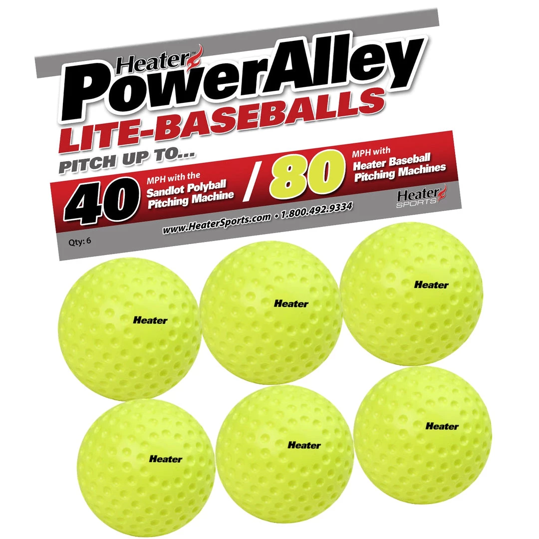 Heater Sports PowerAlley 80 MPH Green Lite Pitching Machine Baseballs Pitching Machine Balls 3 Heater Sports PowerAlley 80 MPH Green Lite Pitching Machine Baseballs Pitching Machine Balls