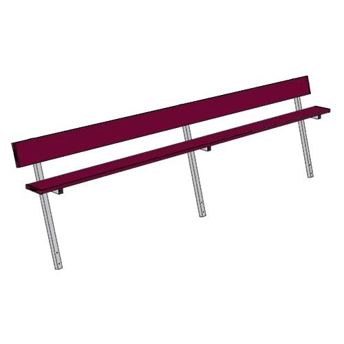 Jaypro 15' Player Bench W/Seat Back (Permanent) 11 Jaypro 15' Player Bench W/Seat Back (Permanent)