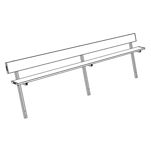 Jaypro 15' Player Bench W/Seat Back (Permanent) 15 Jaypro 15' Player Bench W/Seat Back (Permanent)