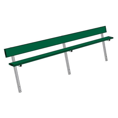 Jaypro 15' Player Bench W/Seat Back (Permanent) 7 Jaypro 15' Player Bench W/Seat Back (Permanent)