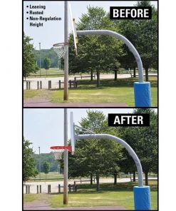 Adjustable In-Ground Basketball Goal System Jaypro Ultimate Adjustable Gooseneck 4-1/2