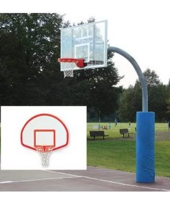 Adjustable In-Ground Basketball Goal System Jaypro Ultimate Adjustable Gooseneck 4-1/2