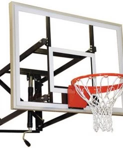 Wall And Mount Basketball Goal System Jaypro Wall Mounted Adjustable Height Backstop System
