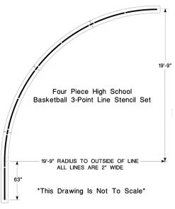 Newstripe High School Basketball 3-point Line Stencil
