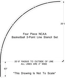 Basketball Stencil Kits Newstripe NCAA Basketball 3-point Line Stencil